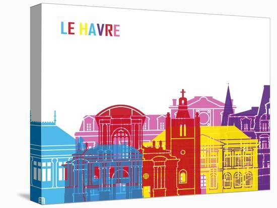 Le Havre Skyline Pop-paulrommer-Stretched Canvas