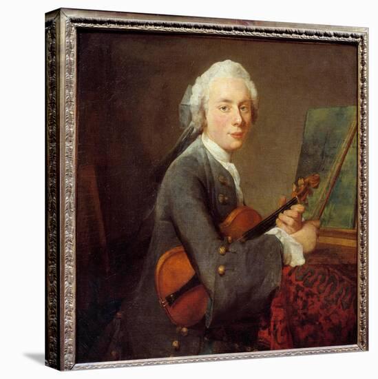 Le Jeune Homme Au Violin Ou Portrait De Charles Theodose Godefroy (1718-1796) Painting by Jean Bapt-Jean-Baptiste Simeon Chardin-Premier Image Canvas