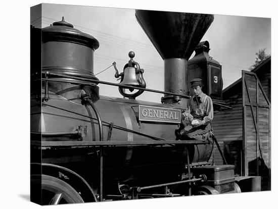 Le mecano by la General THE GENERAL by and with Buster Keaton, 1927 (b/w photo)-null-Stretched Canvas