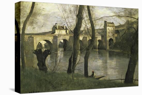Le Pont de Mantes-Jean-Baptiste-Camille Corot-Premier Image Canvas