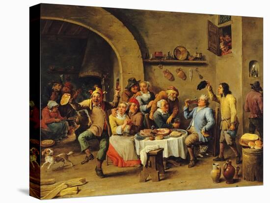 Le Roi Boit (The King Drinks)-David Teniers the Younger-Premier Image Canvas