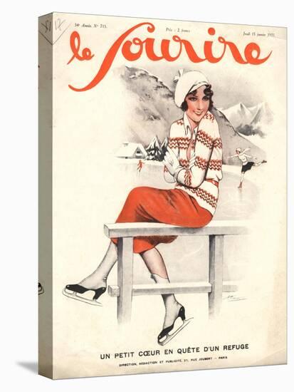 Le Sourire, Ice Skating, Winter Sport Magazine, France, 1930-null-Premier Image Canvas