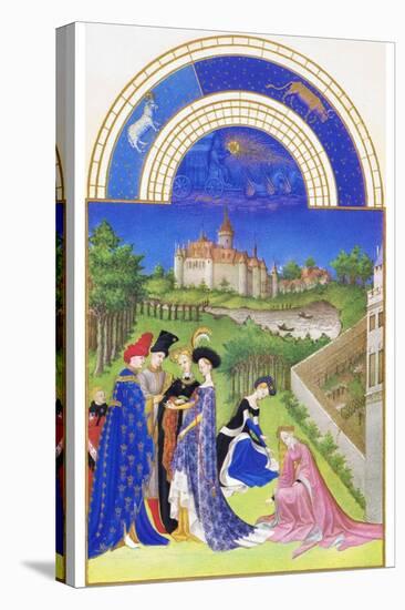 Le Tres Riches Heures Du Duc De Berry - April-Paul Herman & Jean Limbourg-Stretched Canvas