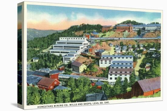 Lead, South Dakota, Aerial View of the Homestake Mining Co Mills and Shops-Lantern Press-Stretched Canvas