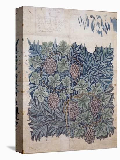 Leaf and Grape Design for 'Vine' Wallpaper (Pencil and W/C on Paper)-William Morris-Premier Image Canvas