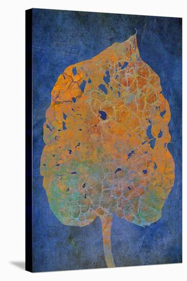 Leaf Orange on Blue-Cora Niele-Premier Image Canvas