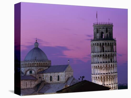 Leaning Tower (Torre Pendente) and Duomo / Night View, Pisa, Tuscany (Toscana), Italy-Steve Vidler-Premier Image Canvas