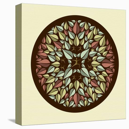 Leaves - Yoga Mandala-cienpies-Stretched Canvas