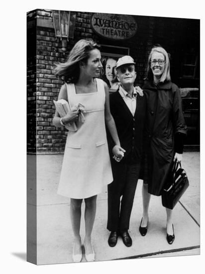 Lee Radziwill, Truman Capote, and Jane Howard Walking Arm in Arm While Leaving the Ivanhoe Theater-Pierre Boulat-Premier Image Canvas