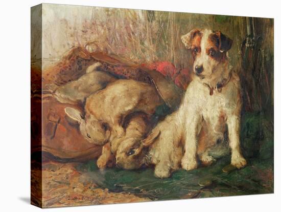 Left in Charge - a Fox Terrier with Game-Philip Eustace Stretton-Premier Image Canvas