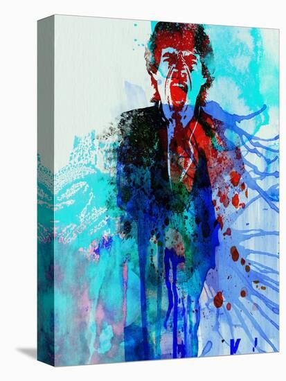 Legendary Mick Jagger Watercolor-Olivia Morgan-Stretched Canvas