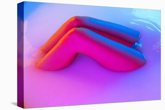 Legs and Belly. close up Female Body in the Milk Bath with Soft White Glowing in Neon Light. Beauty-master1305-Premier Image Canvas