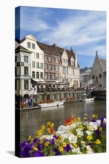 Leie Canal, Ghent, Flanders, Belgium, Europe-Ian Trower-Premier Image Canvas