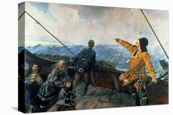 Leif Eriksson (10th Century) Sights Land in America, 1893-Christian Krohg-Premier Image Canvas