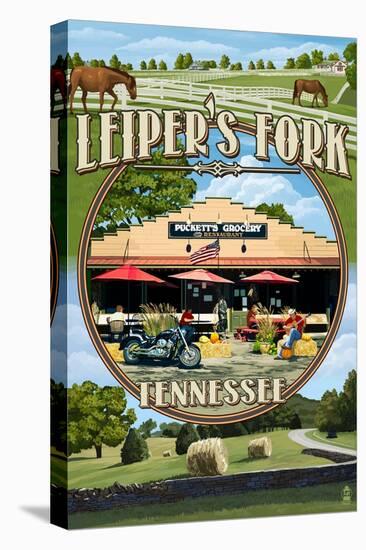 Leiper's Fork, Tennessee - Montage Scenes-Lantern Press-Stretched Canvas