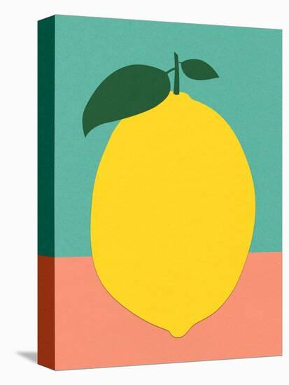 Lemon with Two Leaves-Rosi Feist-Premier Image Canvas