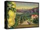 Lemons and Orchard - Citrus Crate Label-Lantern Press-Stretched Canvas