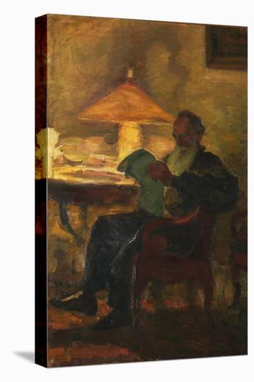 Leo Tolstoy with a Newspaper, 1901-Leonid Osipovich Pasternak-Premier Image Canvas