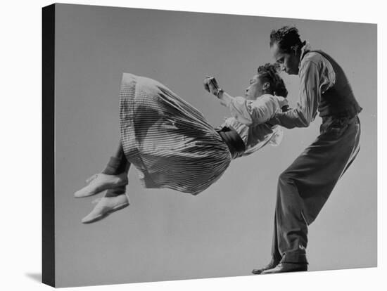 Leon James and Willa Mae Ricker Demonstrating a Step of the Lindy Hop-Gjon Mili-Premier Image Canvas