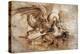 Leonardo Da Vinci (Leonardo Da Vinci) (1452 - 1519): Fight between a Lion and a Dragon, GDSU 435 E-Leonardo Da Vinci-Premier Image Canvas