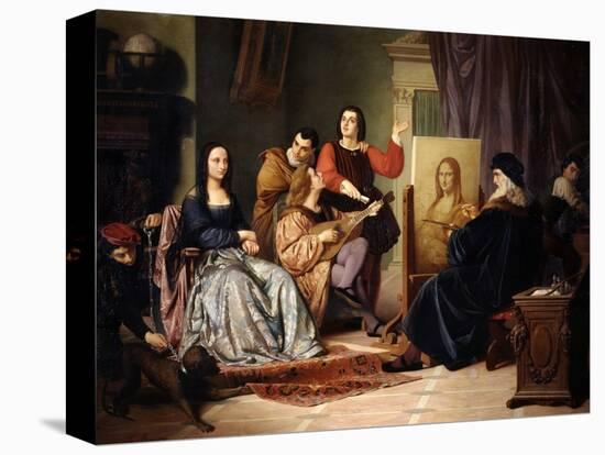 Leonardo Da Vinci Painting the Mona Lisa-Cesare Maccari-Premier Image Canvas