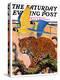 "Leopard and Parrots in Jungle," Saturday Evening Post Cover, September 2, 1933-Paul Bransom-Premier Image Canvas