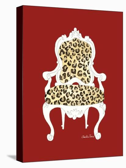 Leopard Chair on Red-Chariklia Zarris-Stretched Canvas