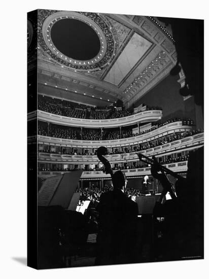 Leopold Stokowski Conducting the New York Philharmonic Orchestra in Performance at Carnegie Hall-Gjon Mili-Premier Image Canvas
