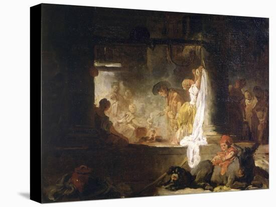 Les Blanchisseuses ou l'étendage-Jean-Honoré Fragonard-Premier Image Canvas