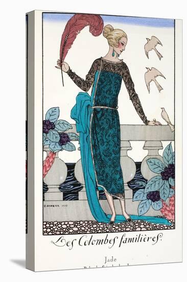 Les Colombes Familieres - Jade - Evening Gown de Chez Jenny 1920-Georges Barbier-Premier Image Canvas