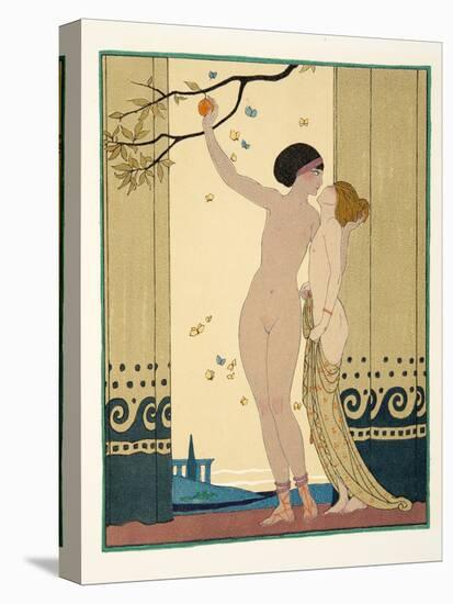 Les Conseils, Illustration from Les Chansons De Bilitis, by Pierre Louys, Pub. 1922 (Pochoir Print)-Georges Barbier-Premier Image Canvas