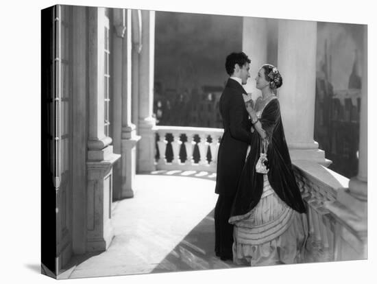 LES ENFANTS DU PARADIS directed by MarcelCarne with Jean-Louis Barrault and Arletty, 1944 (b/w phot-null-Stretched Canvas