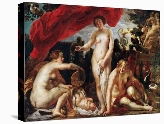 Les Filles De Cecrops Trouvent L'enfant Erichthonios - the Daughters of Cecrops Finding the Child E-Jacob Jordaens-Premier Image Canvas