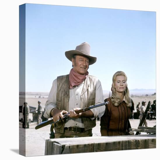 Les Geants by l'Ouest (THE UNDEFEATED) by AndrewV.McLaglen with John Wayne and Marian McCargo (phot-null-Stretched Canvas