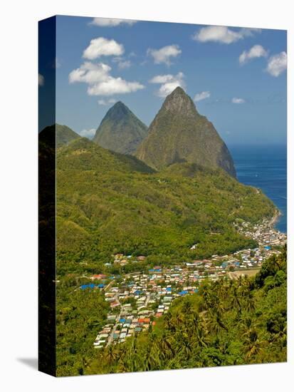 Les Pitons, Soufriere, St. Lucia, Windward Islands, West Indies, Caribbean, Central America-null-Premier Image Canvas