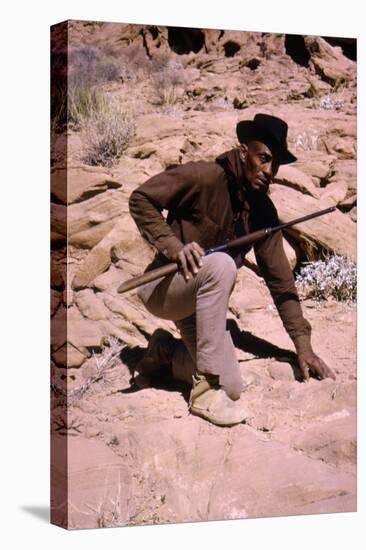 Les Professionnels THE PROFESSIONALS by Richard Brooks with Woody Stroder, 1966 (photo)-null-Stretched Canvas