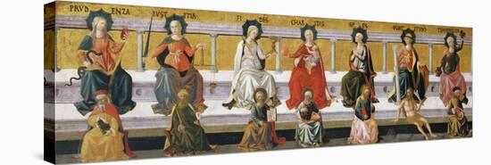 Les Sept Vertus  (Prudence, Justice, Foi, Charite, Esperance, Force, Temperance) Peinture De Franc-Francesco Di Stefano Pesellino-Premier Image Canvas