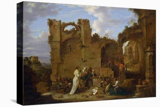 Les Tentations De Saint Antoine  L'ermite Saint Antoine Le Grand (251-356) (Ou Saint Antoine L'erm-David the Younger Teniers-Premier Image Canvas