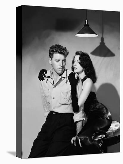 Les tueurs The killers A Man Alone by Robert Siodmak with Burt Lancaster, Ava Gardner, 1946 (d'apre-null-Stretched Canvas