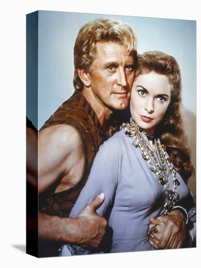 Les Vikings by Richard Fleischer with Kirk Douglas and Janet Leigh en, 1958 (photo)-null-Stretched Canvas