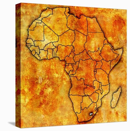 Lesotho on Actual Map of Africa-michal812-Stretched Canvas