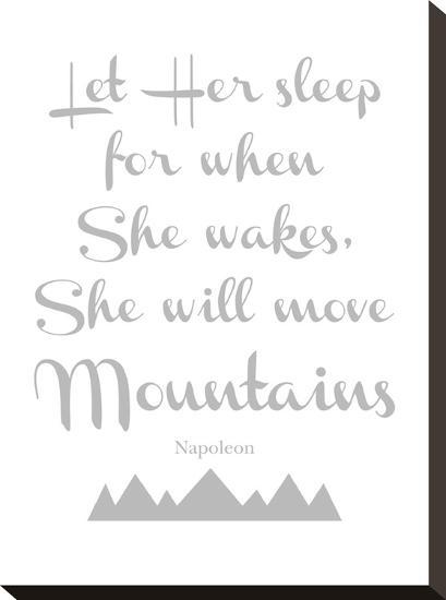 Let Her Sleep Mountains Gray-Amy Brinkman-Stretched Canvas