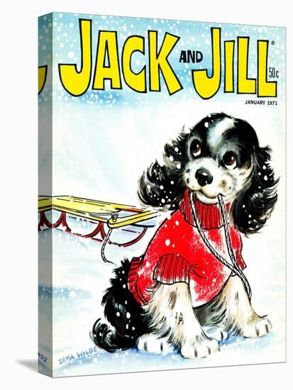 Let's Go Sledding - Jack and Jill, January 1971-Irma Wilde-Premier Image Canvas