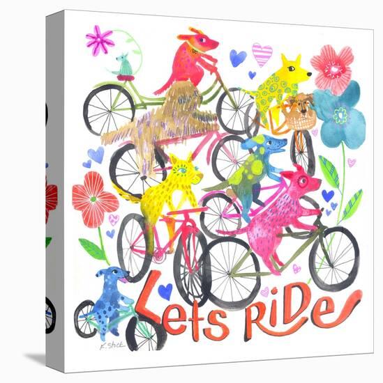 Lets Ride, Dogs-Kerstin Stock-Stretched Canvas