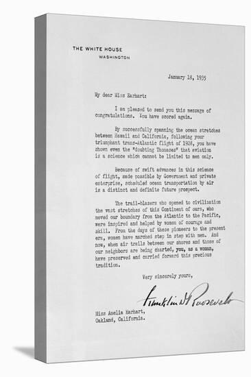 Letter from Franklin Roosevelt to Amelia Earhart-Bettmann-Premier Image Canvas