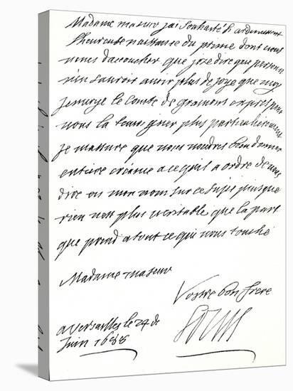 Letter from Louis Xiv to Mary of Modena, Congratulating Her on the Birth of a Prince, James…-null-Premier Image Canvas