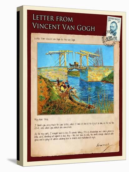 Letter from Vincent: Langlois Bridge at Arles with Women Washing-Vincent van Gogh-Premier Image Canvas