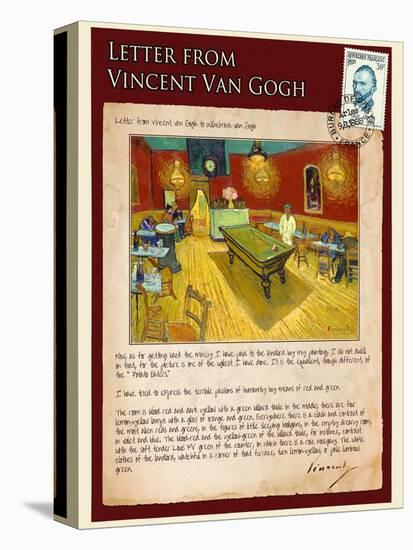 Letter from Vincent: Night Cafe on Place Lamartine in Arles-Vincent van Gogh-Premier Image Canvas