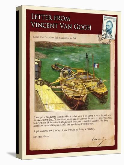 Letter from Vincent: Quay with Men Unloading Sand Barges-Vincent van Gogh-Premier Image Canvas