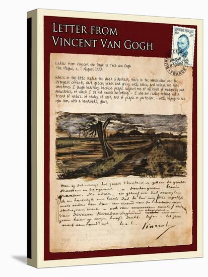 Letter from Vincent: Road with Pollarded Willows-Vincent van Gogh-Premier Image Canvas